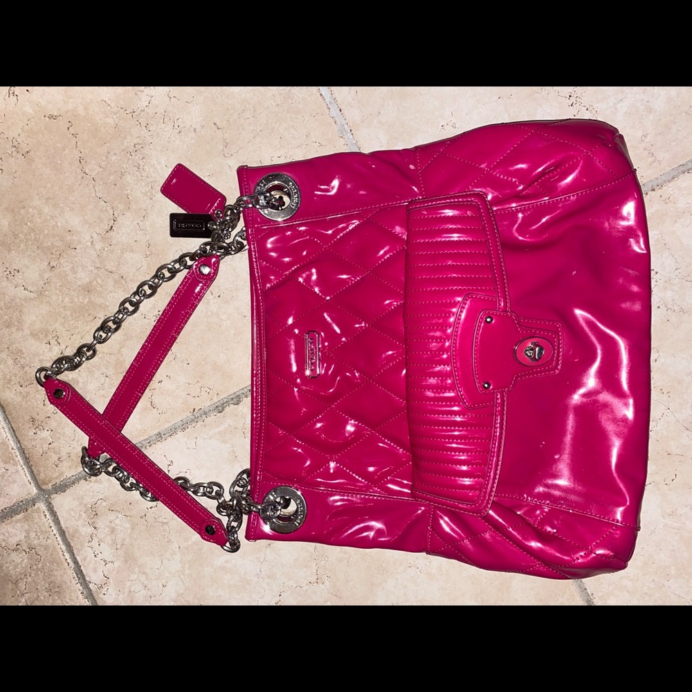 Hot Pink Coach Bag and Matching wallet